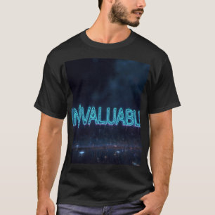 (IN)VALUABLE Neon Cyan Tech Typography T-Shirt Y