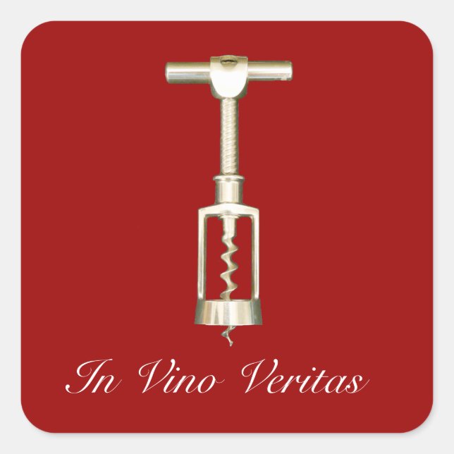 In Vino Veritas Corkscrew Stickers (Front)