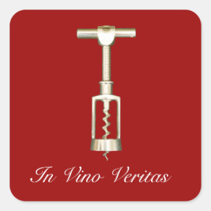 In Vino Veritas Corkscrew Stickers