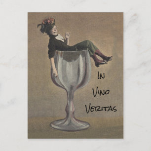 In vino veritas - In wine, truth cute fun Postcard