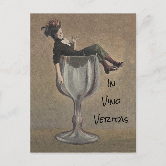 In vino veritas - In wine, truth cute fun Postcard (Front)