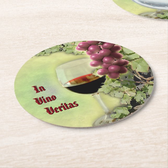 In Vino Veritas Paper Coaster (Angled)