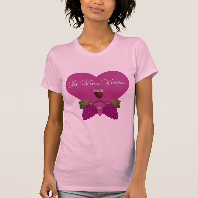 In Vino Veritas T-shirt - PINK / RASPBERRY (Front)