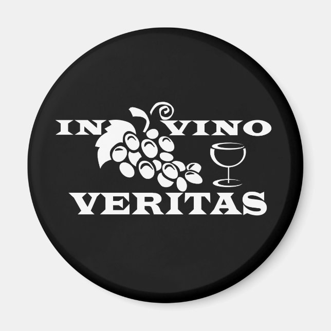 In vino veritas wine quote magnet (Front)