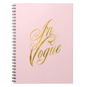 In Vogue Quote Faux Gold Foil Metallic Fashion Notebook