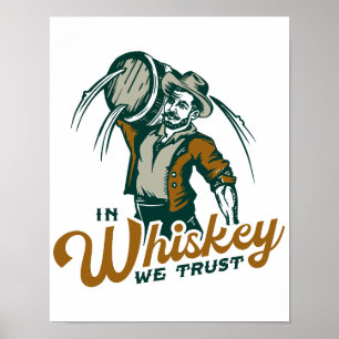In Whiskey We Trust: Funny Whisky Lover Bar Decor