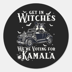 In Witches We're Voting For Kamala Halloween Elect Classic Round Sticker