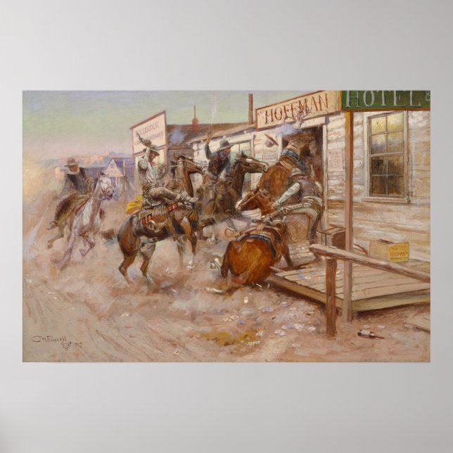In Without Knocking by Charles Marion Russell Poster (Front)