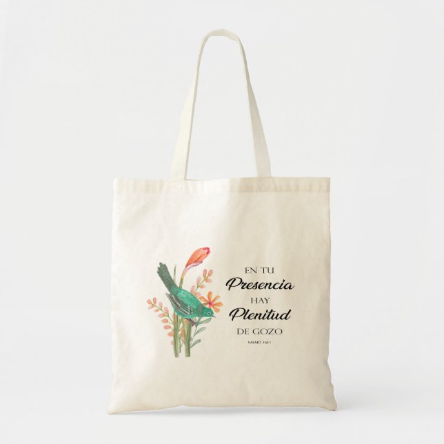 In you presencia hay plenitud Salmos Tote Bag (Front)