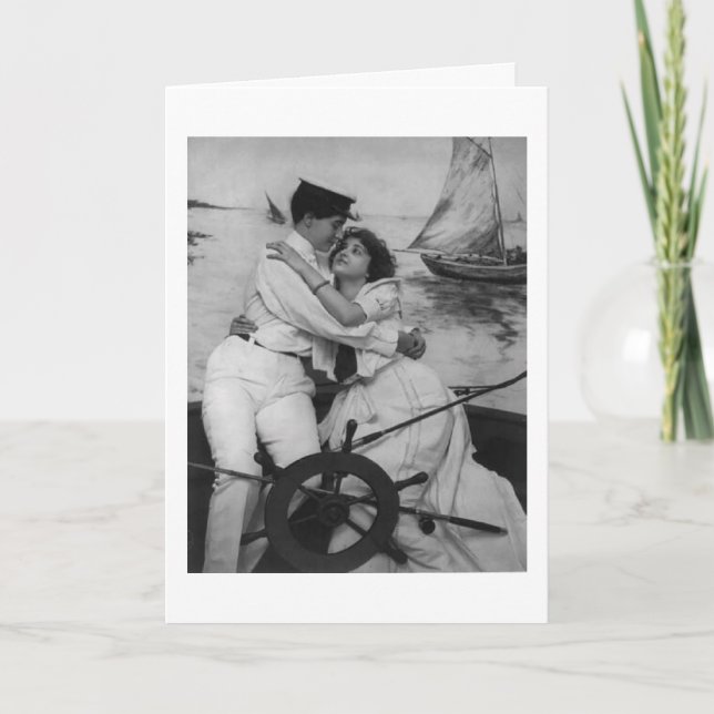 In Your Arms Lesbian Women Sailor Greeting Card (Front)