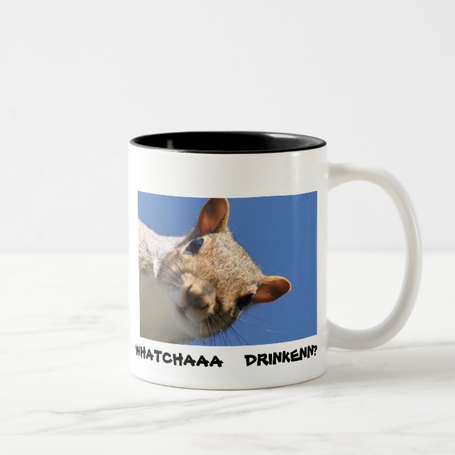 IN YOUR  FACE SQUIRREL Two-Tone COFFEE MUG (Right)