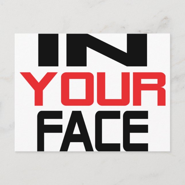 in your face text icon postcard (Front)