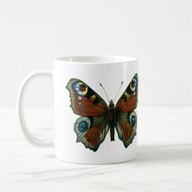Inachis io - The European Peacock Butterfly Coffee Mug (Left)