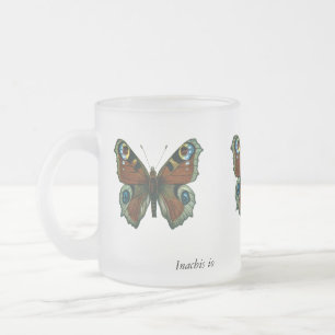 Inachis io - The European Peacock Butterfly Frosted Glass Coffee Mug