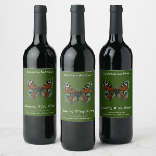 Inachis io - The European Peacock Butterfly Wine Label