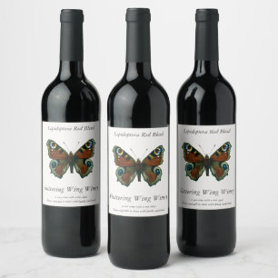 Inachis io - The European Peacock Butterfly Wine Label