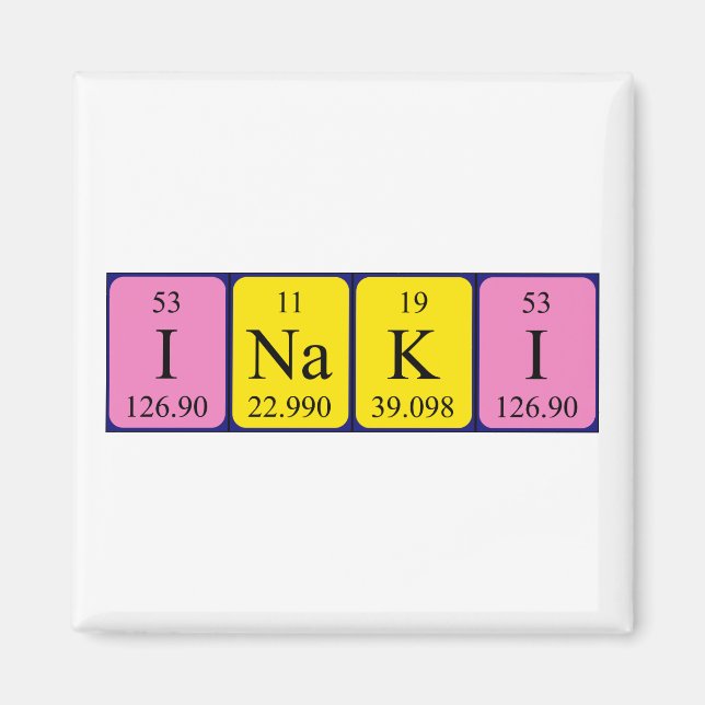 Inaki periodic table name magnet (Front)