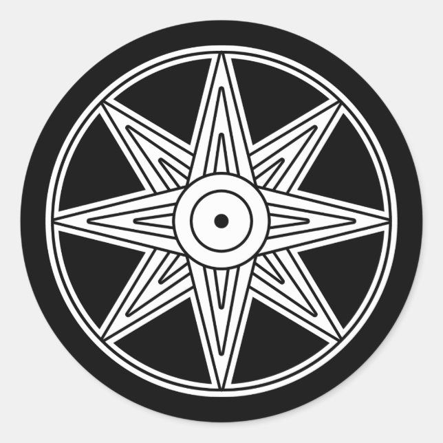 Inanna Star Symbol Classic Round Sticker (Front)