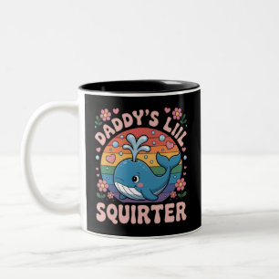 Inappropriate Daddy's Lil Squirter Embarrassing Two-Tone Coffee Mug