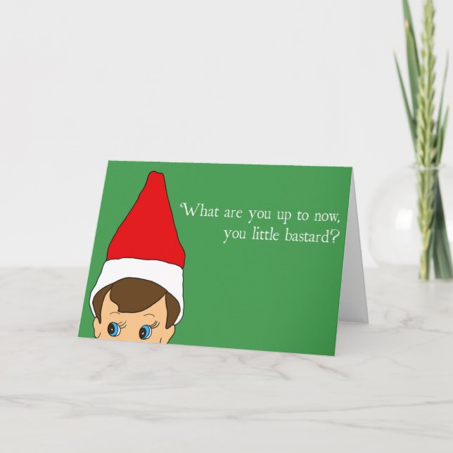 Inappropriate Elf Greeting Card (Front)