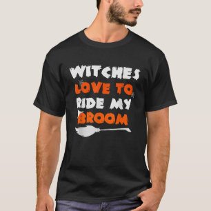 Inappropriate Halloween Adult Costume Witch Riding T-Shirt