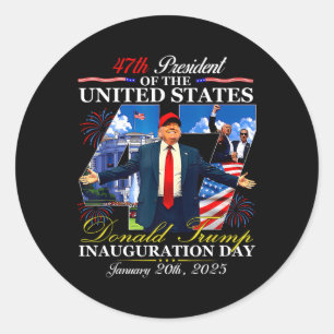 Inauguration Day 2025 President Donald Trump Memor Classic Round Sticker