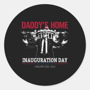 Inauguration Day 2025 President Donald Trump Memor Classic Round Sticker