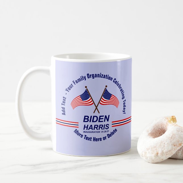 Inauguration Day Party Add Your Name Text Coffee Mug (With Donut)