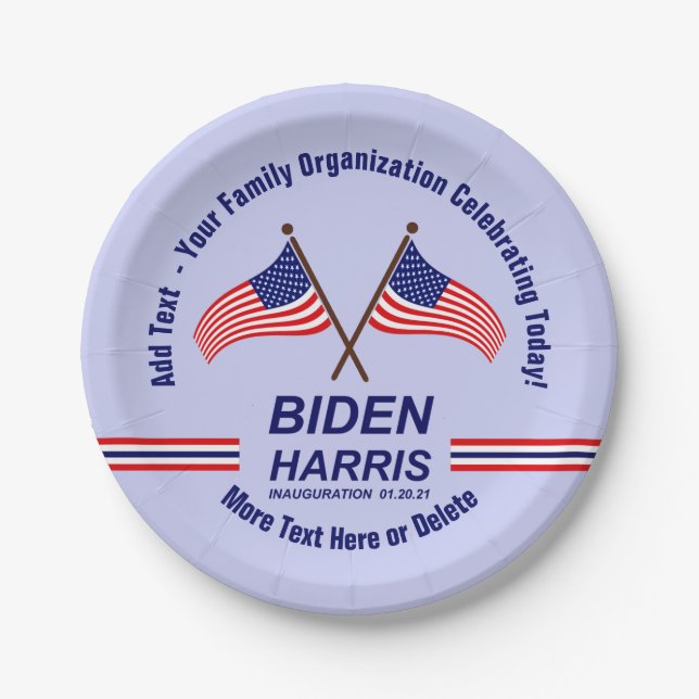 Inauguration Day Party Add Your Name Text Small 7" Paper Plate (Front)
