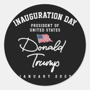 Inauguration Day Trump American Flag Classic Round Sticker