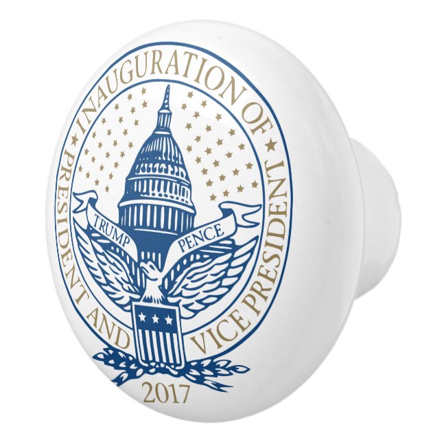 Inauguration Donald Trump Mike Pence 2017 Logo USA Ceramic Knob (Right)