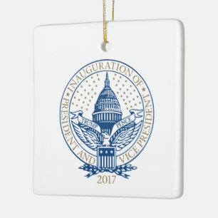 Inauguration Donald Trump Mike Pence 2017 Logo USA Ceramic Ornament