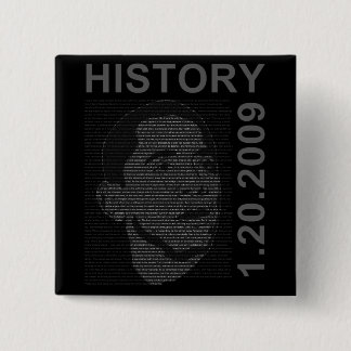 inauguration speech with embeded image 15 cm square badge