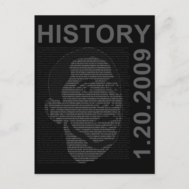 inauguration speech with embeded image postcard (Front)