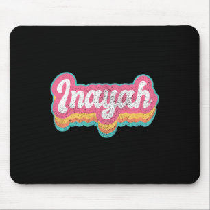 Inayah First Name Girl Vintage 70s 80s Personalise Mouse Mat