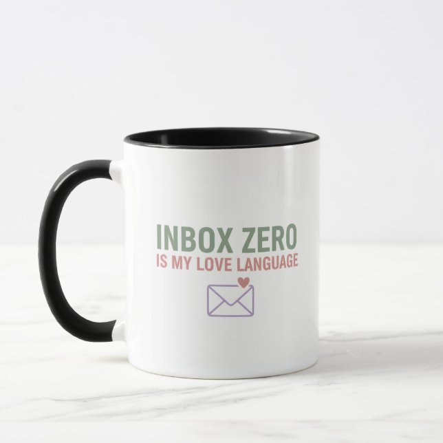 Inbox Zero Love Language Funny Office Mug (Left)