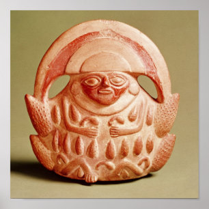 Inca agricultural deity wearing a moon headdress poster