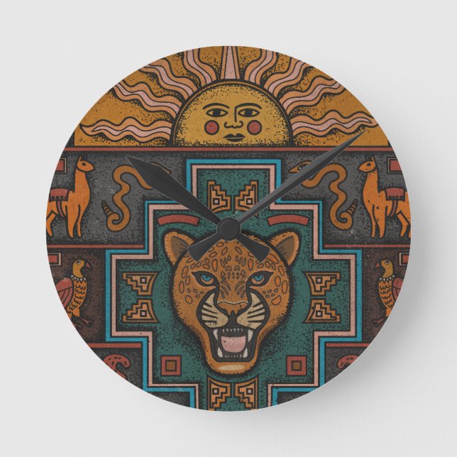 Inca Art Round Clock (Front)