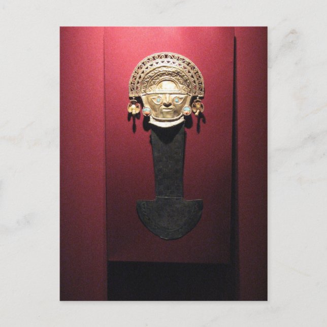 Inca gold ceremonial knife (Tumi),  Lima, Peru Postcard (Front)