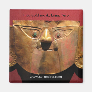 Inca gold mask, Lima, Peru Magnet