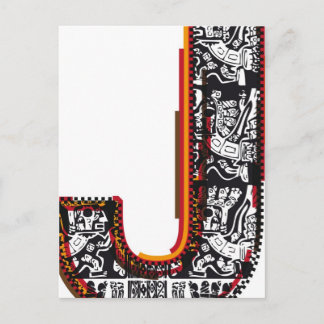Inca`s font, Letter J Postcard