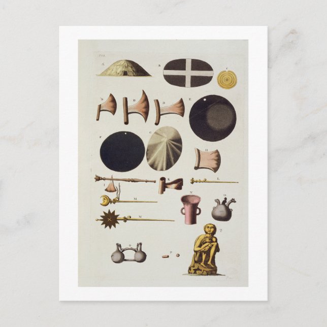 Inca tools and artefacts, Peru, from 'Le Costume A Postcard (Front)