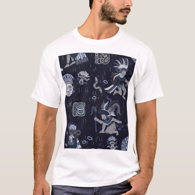 Incan Culture: Seamless Graphic Pattern T-Shirt (Front)