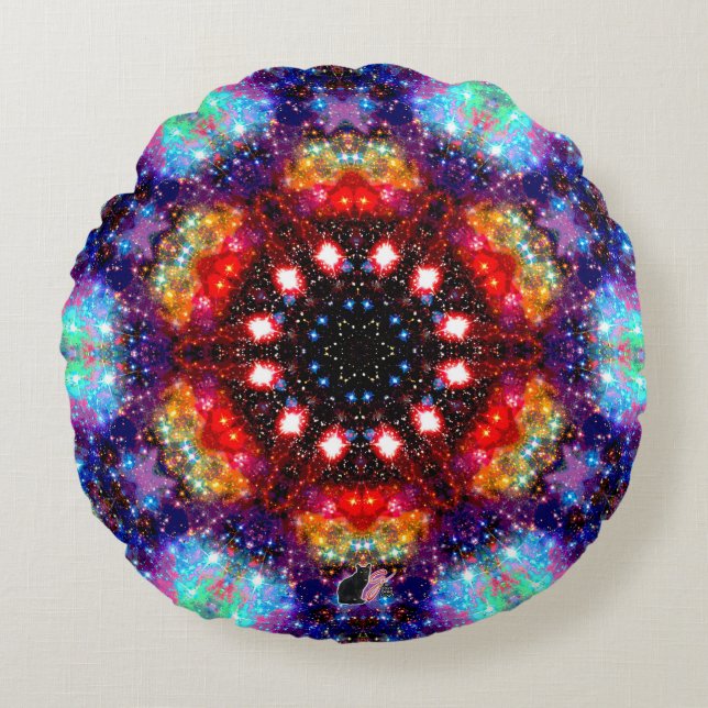 Incandescence Stellar Kaleid Round Pillow (Front)