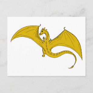 Incandescent Dragon Creations postcard - Gold