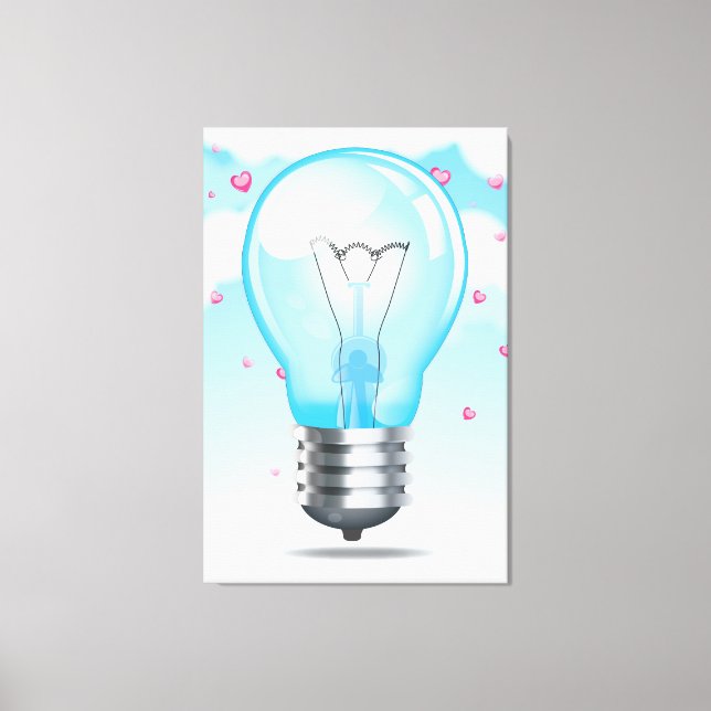 Incandescent light bulb canvas print (Front)