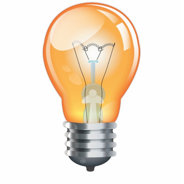 Incandescent light bulb standing photo sculpture (Front)