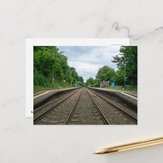 Ince and Elton Railway Station Postcard (Front/Back In Situ)