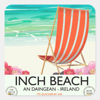 Inch Beach, An Daingean - ireland travel poster Square Sticker