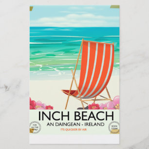 Inch Beach, An Daingean - ireland travel poster Stationery